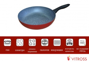 Новинка от лидера российского рынка эмалированной посуды СТАЛЬЭМАЛЬ - стальная сковорода с противопригорающим покрытием  ТМ VITROSS
