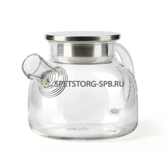 Чайник 1000мл. стекло GLASS WITH STAINLESS прозрачный    (36)     BF-511