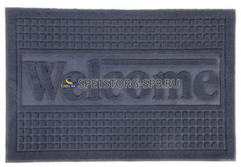 Коврик для порога ворсовый на резиновой основе, 40x60см, "Welcome", 4 цвета,     (60)     HYW0217
