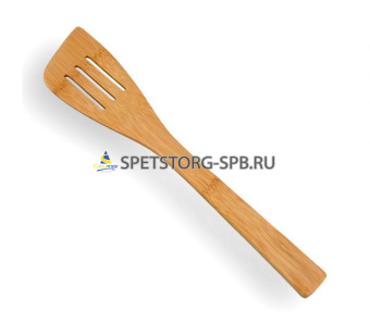 Лопатка кулинарная с прорезями бамбук 30см №4   (1)     КТ-ЛК-04