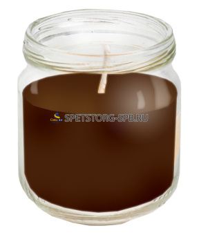 Свеча в банке стеклянной 80мл ароматическая горячий шоколад    (24)        501341