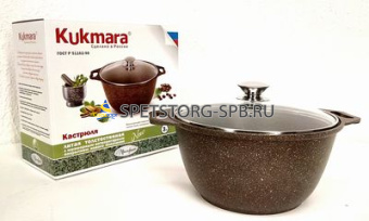 Кастрюля 3,0 л АП со стекл.кр. (кофейный мрамор)     (3)     кмк32а