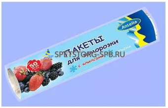 Пакеты д/заморозки п/э с клипсами 2л 50шт 20*29см     72046