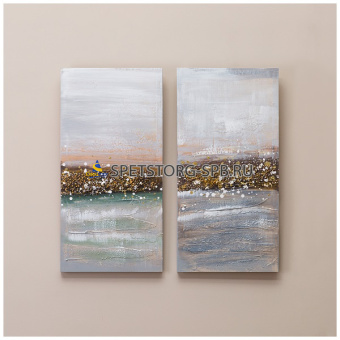 Комплект из 2-х картин "АБСТРАКЦИЯ ГОРИЗОНТ" 30*60*2,5 (каждая)    (1)   534-207
