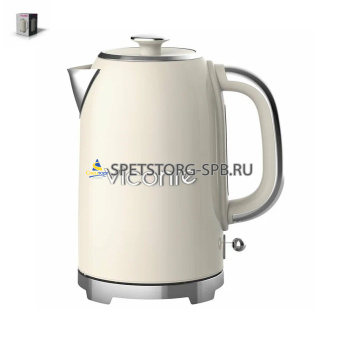 Чайник электрич. 1,7л 2200Вт, корпус из высококачественной нерж.стали, закрытый нагрев.элемент, возможность вращения чайника на 360° (1)  VC-3326
