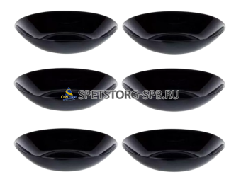 Набор тарелок суповых 20см DIWALI BLACK 6шт.      P0787/6