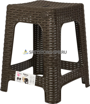 Табурет квадратный "RATTAN" 363*363*448мм, в ассортименте     (5)     ING6181
