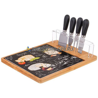 Набор для сыра LEFARD "СЕКРЕТНЫЕ ИНГРЕДИЕНТЫ" 5 пр. 28*23см, черный     (12)   263-1180