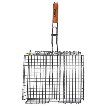 Решетка для гриля глубокая 36*28*6см с дерев.ручкой /Kamille™     (18)     0705