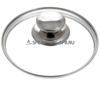 Крышка 26см стекл. с метал/обод.и метал. бобышкой     (10)     5526