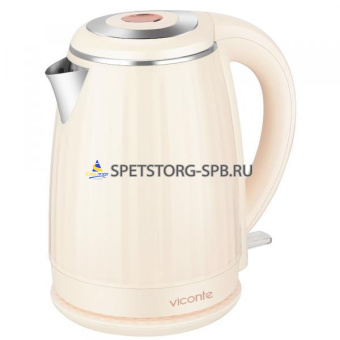 Чайник электрич. 2,0л Viconte корпус с двойными стенками из высококачественной нерж.стали и пластика, свет.индикатор работы   VC-3343