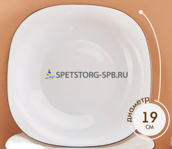 Тарелка десертная ROYAL GARDEN Square Classic Gold C 19см     (48)     RG-C0039