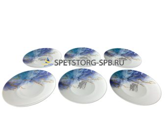 Набор тарелок обеденных PARS OPAL Blue Sky 25см 936 опаловое стекло 6 шт  POL250BS936/6