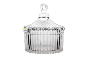 Ваза сервировочная с крышкой 10*11.5см    8808