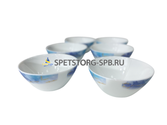 Набор салатников PARS OPAL Blue Sky 12см 936 опал. стекло 6шт POL720BS936/6