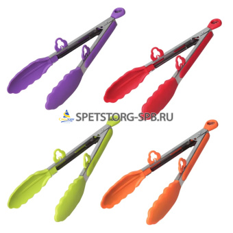 Щипцы силиконовые 23см с нерж.ручками     (1)     7511