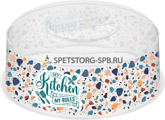 Крышка для СВЧ "Bergamo" D250мм с декором "Терраццо", бесцветный   (13)    223134301/00