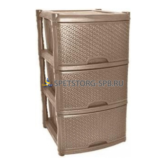 Комод Keeplex коллекция Rattan, плетеный, 3-секционный, 500*415*450мм, в ассортименте     (1)     KL377212011/377212015/377212048