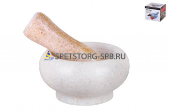 Ступка с пестиком 8*4,5см мрамор беж     (1)     5037