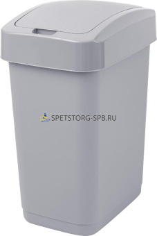 Контейнер для мусора Step 12л с крышкой-клапаном, серый    SC480611025