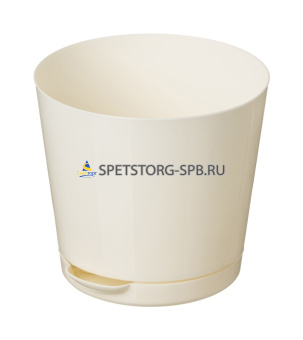 Горшок д/цветов "Oregano" 0,5л D100мм, с прикорневым поливом, светло-бежевый    (24)  221602025/01