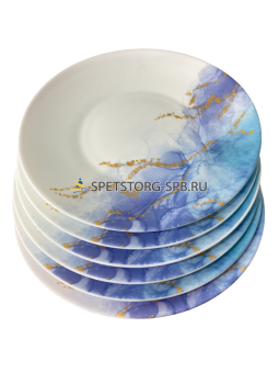 Набор тарелок десертных PARS OPAL Blue Sky 19,5см 936 опал. cтекло 6 шт POL195BS936/6