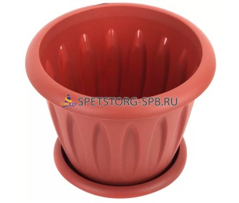 Горшок д/растений "Фелиция" 1,8л д-180мм с поддонником колор цвета в ас. (20)     С103К