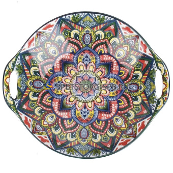 Блюдо с ручками "Arabesque" (синий) 22,5*20,5*4,5см, фрф   (9) (36)     0860082