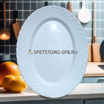 Блюдо PARS OPAL Tidal 35х26см овал. опаловое стекло     (4) (12)     POT1010W