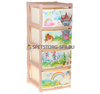Комод детский Play with Me Princess 4 ящика          (1)      LA4718