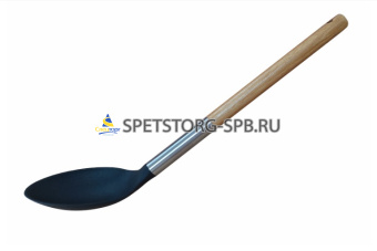 Ложка LARA поварская нейлон, ручка деревян., стальной больстер  (1)    LR07-104