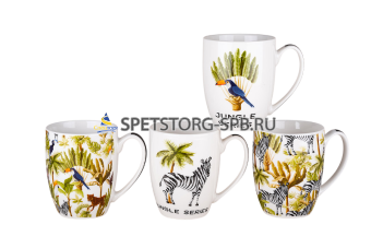 Кружка 350мл микс 4 диз   8905