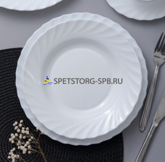 Тарелка десертная PARS OPAL Tidal 19,5см опаловое стекло     (6) (36)     POT195W