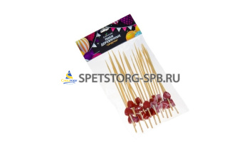 Пики деревянные "Сердечки" 24шт. 120мм       (200)       13544