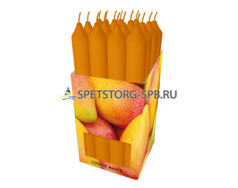 Свеча столовая d 18мм высота 170мм ароматизированная Сочное манго   (шоубокс 16шт.)         400352
