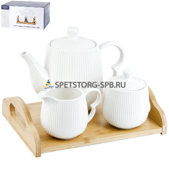 Набор "Naturel" на подставке (чайник, сахарница, молочник) 26*19,5*18см     (1) (8)     2630305