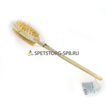 Щетка-массажер с дерев.ручкой 40см (13*8см, ручка 27см)     (1) (100)     13341