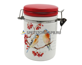 Банка PRIMA COLLECTION Птицы на ветке 800 мл с зажимом     (32)  PC71BB800/HC8700B-C2