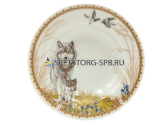 Тарелка d200мм глуб.250см3 ф.653 "Идиллия"Фауна -волк" 5С1177Ф34