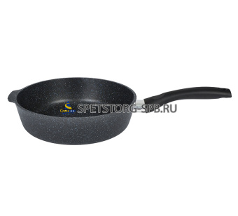 Сковорода глубокая 200 мм АП с ручкой АП "GRANIT" (black)  (10)     сггч200а