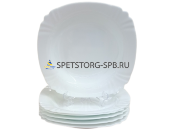 Набор тарелок суповых 23 см Royal Garden серия Square Modern White M, опаловое стекло     (36)     RG003SQ/6