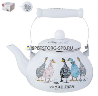 Чайник 2,5л эмаль, "FAMILY FARM" подходит для индукции, п/у   (8)     934626