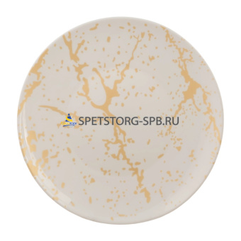 Тарелка обеденная ROYAL GARDEN Marbella Gold 25см опаловое стекло     (36)     PO250OMG