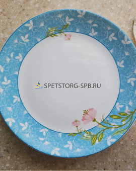 * Тарелка обеденная ROYAL GARDEN Primavera M 26,5cм опал. стекло     (36)     RG019RC