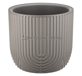 Кашпо "РАМОНА" D220мм 3,7л со вставкой, французский серый            (8)     М 3262