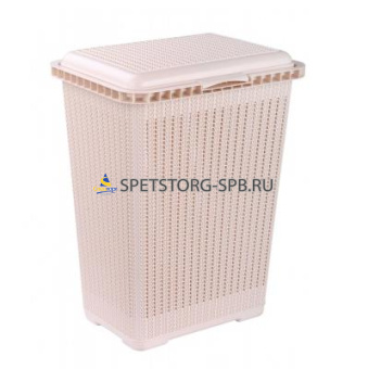 Корзина для белья "Вязаное плетение" 25л. беж.     (6)     М6904