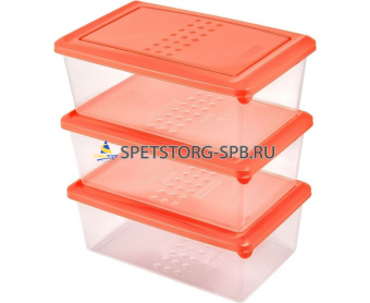 Набор емкостей для продуктов PATTERN/Asti 3шт. 1,05л прямоуг., в ассортименте     (10)     РТ9857/221100904/01/221100906/03