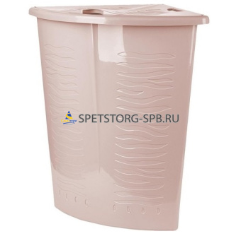 Корзина для белья Keeplex Regular с откидной крышкой 40л угловая 50*37*54см, бежевый топаз    (7)     KL170011005