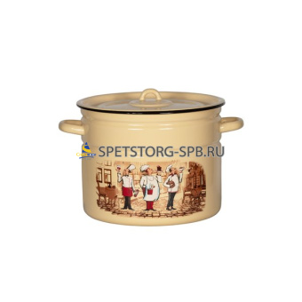 Кастрюля 9,0 л с рис. Сомелье, крем., в ассорт. безобод.     (2) (48)     1с200с