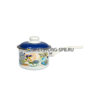 Ковш цил. с крышкой 1,5л, белосн., Горная лаванда, 6RD144M